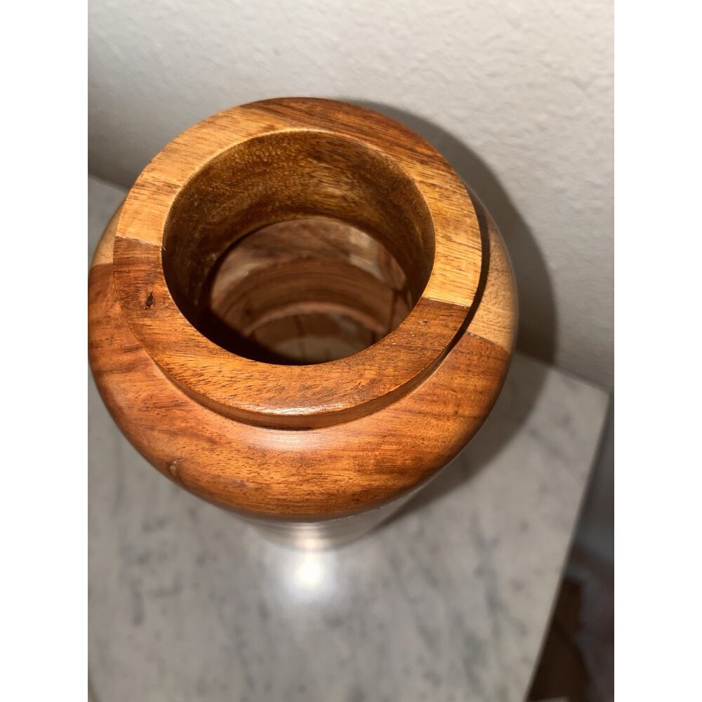 West Elm Segmented Acacia Wood Vase - Picture 7 of 9